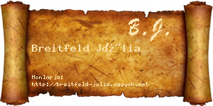 Breitfeld Júlia névjegykártya
